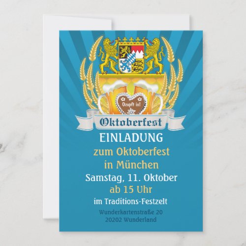 Bavarian Arms and Beer Oktoberfest Invitation