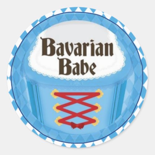 Bavarian Babe Oktoberfest Classic Round Sticker