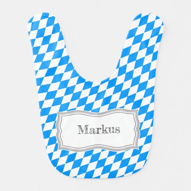 Bavarian Blue Gift  Baby Bib (Front)