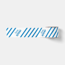 Bavarian Blue Happy Wedding Striped Satin Ribbon