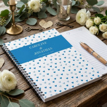 Bavarian Blue Hearts Personalized Wedding Guest