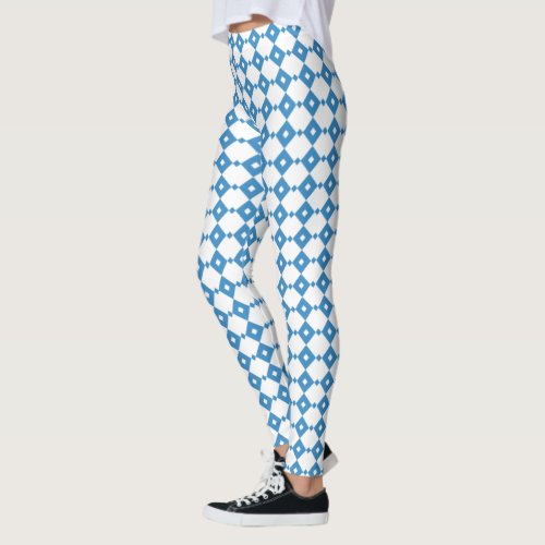 Bavarian Blue Pattern Oktoberfest Leggings