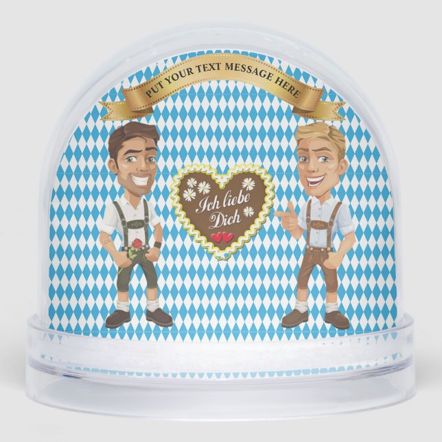  Bavarian Crest, Love Lebkuchen,  Oktoberfest Snow Globe (Front)