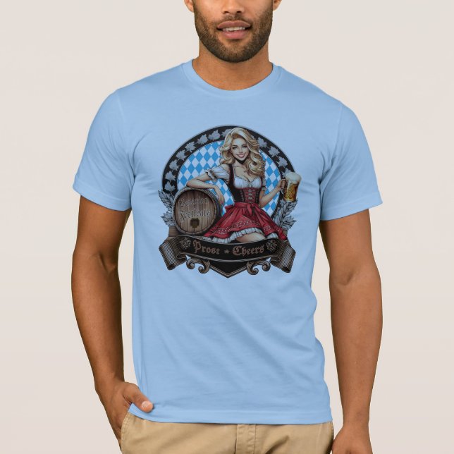 Bavarian Festivals blondes Dirndl with Prost Cheer T-Shirt (Front)