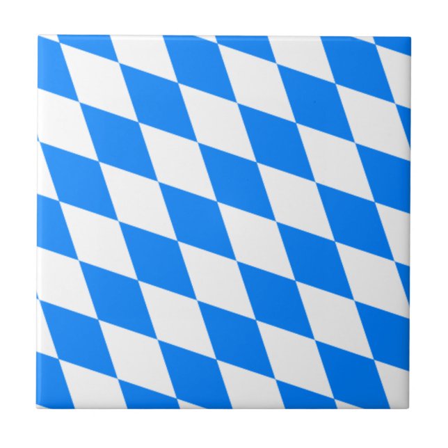 Bavarian Flag - Bayerische Flagge Ceramic Tile (Front)
