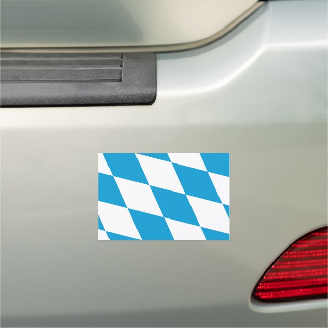 Bavarian flag car magnet (In Situ)