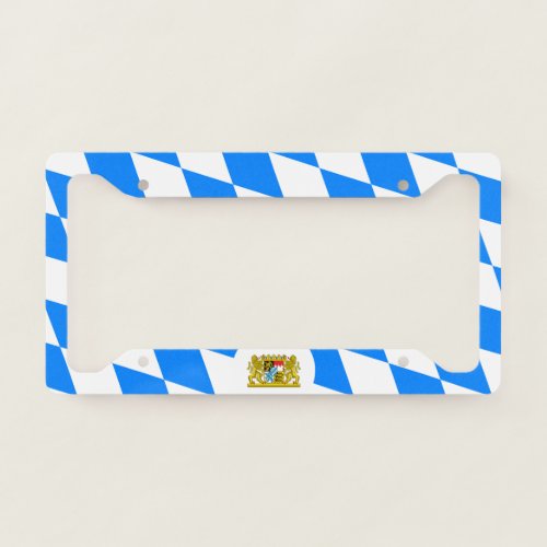 Bavarian flag_coat arms license plate frame