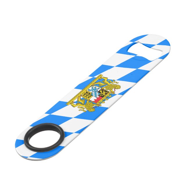 Bavarian flag-coat of arms bar key (Front Angled)