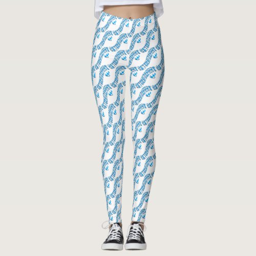 Bavarian Flag Colors Cute Oktoberfest Leggings