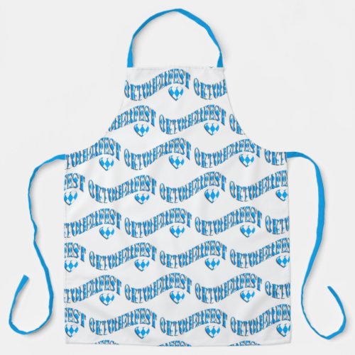 Bavarian Flag Colors Pattern Oktoberfest Apron