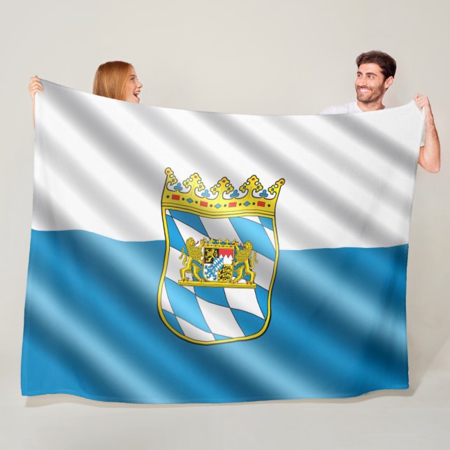 Bavarian flag fleece blanket (In Situ)