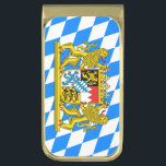 Bavarian flag gold finish money clip<br><div class="desc">Flag and Coat of arms of Bavaria</div>