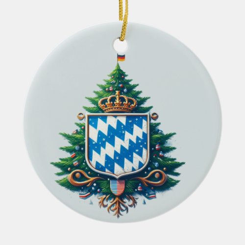 BAVARIAN FLAG INSPIRED  CERAMIC ORNAMENT