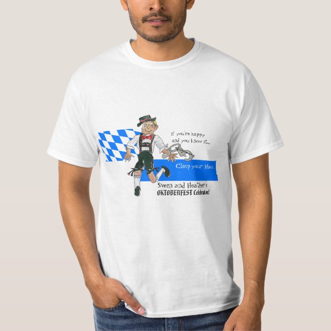 Bavarian Flag Oktoberfest Party T Shirts (Front)