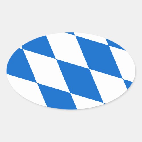 Bavarian flag oval sticker