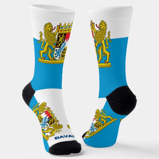 Bavarian Flag Patriotic, Sustainable Bavaria Socks (Angled)