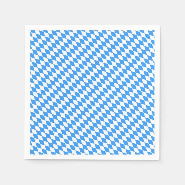 Bavarian Flag Patterned Octoberfest Napkins (Front)