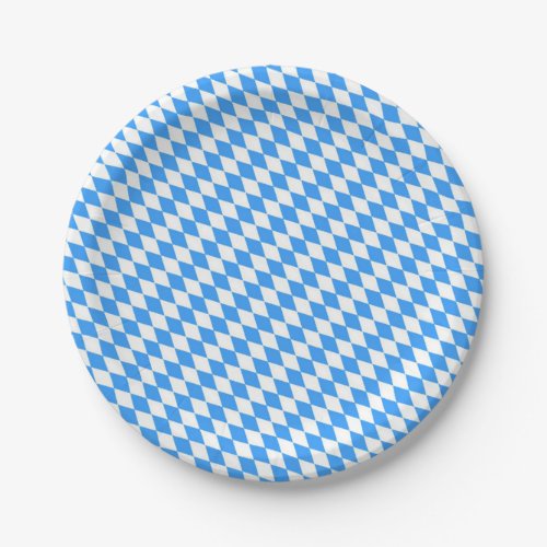 Bavarian Flag Patterned Octoberfest Paper Plates