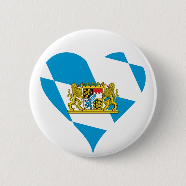 Bavarian flag pinback button (Front)