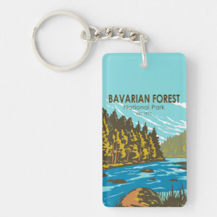 Bavarian Forest National Park Germany Vintage  Keychain