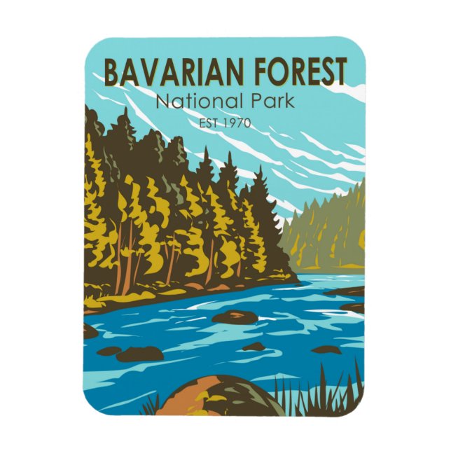Bavarian Forest National Park Germany Vintage Magnet (Vertical)