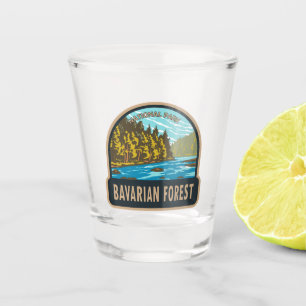 Bavarian Forest National Park Germany Vintage Shot Glass