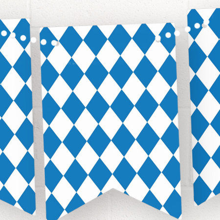 Bavarian Geometric Pattern For Oktoberfest. Bunting Flags