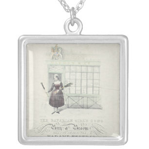 Bavarian Girls Song by Maxim Gouci, song sheet Silver Plated Necklace