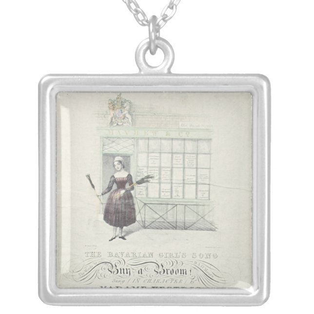 Bavarian Girls Song by Maxim Gouci, song sheet Silver Plated Necklace (Front)