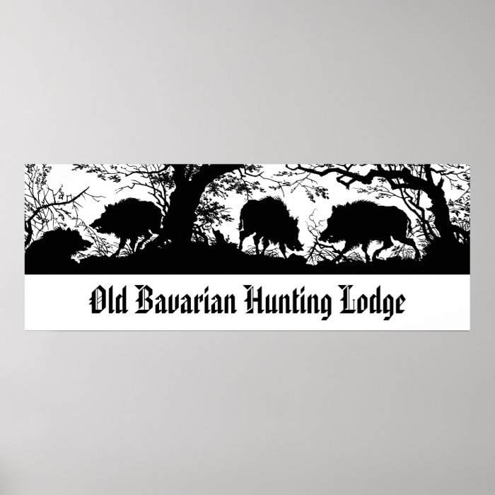 Bavarian Hunting Lodge   Wild Boar, Wildschwein Poster