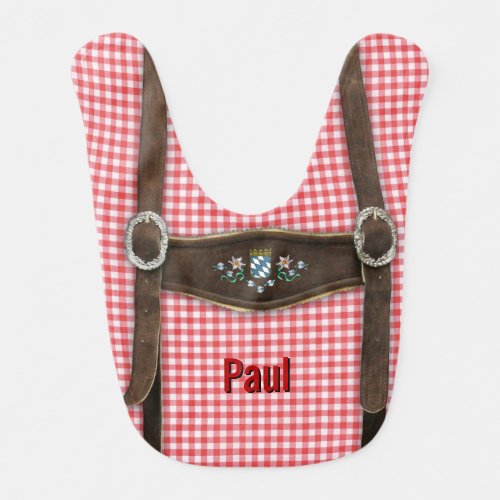 Bavarian Lederhosen customizable Baby Bib