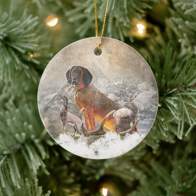 Bavarian Mountain Hound,  Art      Ceramic Ornament (Tree)