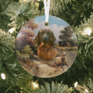 Bavarian Mountain Hound, Art Glass Ornament