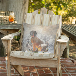 Bavarian Mountain Hound, Art Outdoor Pillow