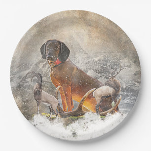 Bavarian Mountain Hound,  Art    Paper Plates
