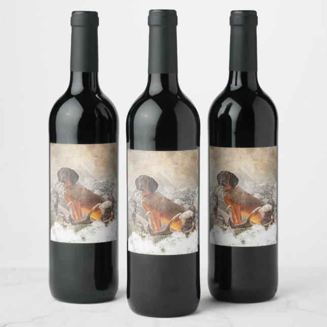 Bavarian Mountain Hound,  Art    Wine Label (Bottles)