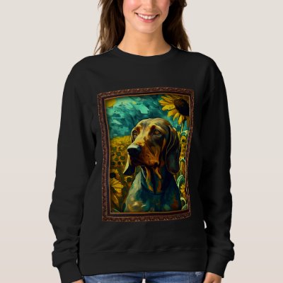 Bavarian Mountain Scent Hound Painting Sunflower F Sweatshirt