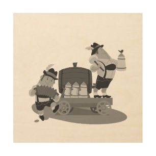 Bavarian musician invite to drink have a fun wood wall art
