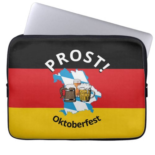 Bavarian OKTOBERFEST German Flag PROST Laptop Sleeve