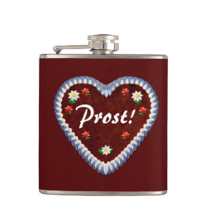 Bavarian Oktoberfest Heart Flask