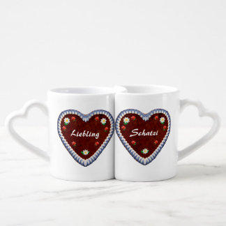 Bavarian Oktoberfest Hearts Coffee Mug Set