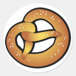 bavarian pretzel classic round sticker