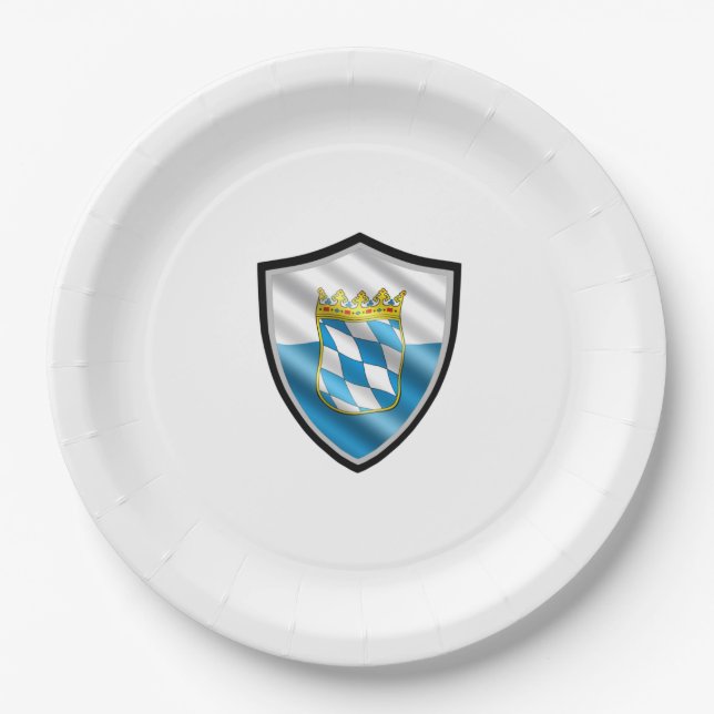 Bavarian shield flag paper plate (Front)