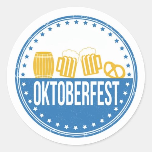 Bavarian Style Oktoberfest Classic Round Sticker