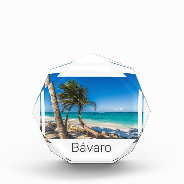 Bavaro Beach Caribbean Dominican Republic Souvenir Acrylic Award (Front)