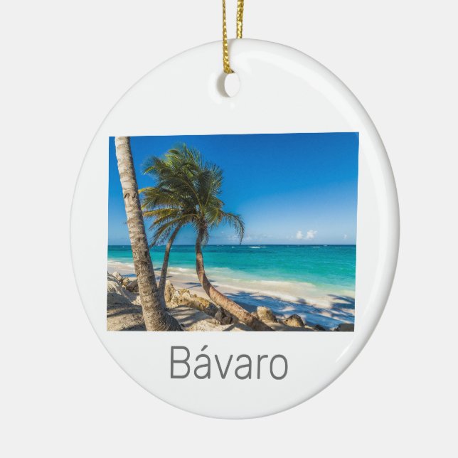 Bavaro Beach Caribbean Dominican Republic Souvenir Ceramic Ornament (Left)