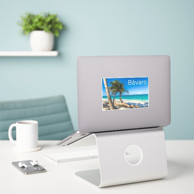 Bavaro Beach Caribbean Dominican Republic Souvenir Sticker (Laptop On Desk)