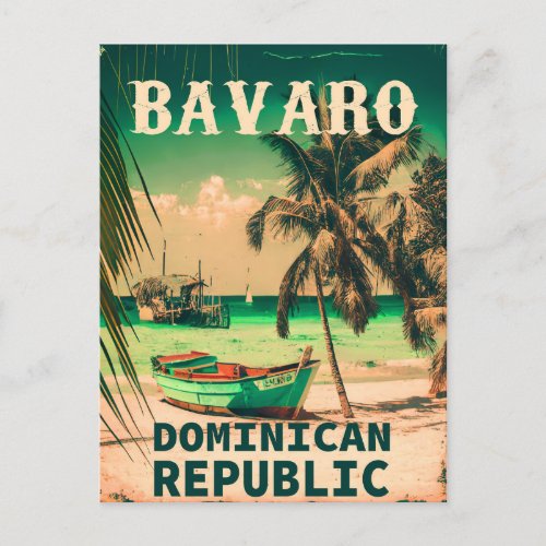 Bavaro Beach Dominican Republic Retro Souvenir 60s Postcard