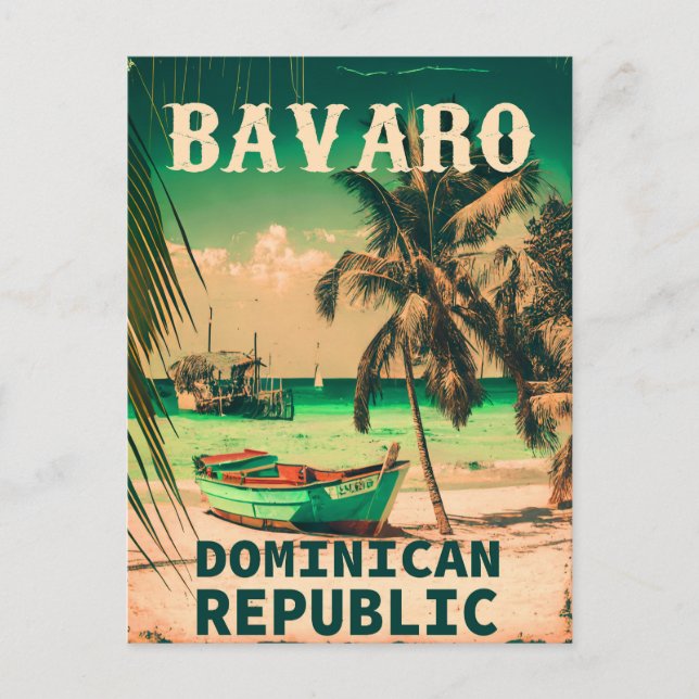 Bavaro Beach Dominican Republic Retro Souvenir 60s Postcard (Front)