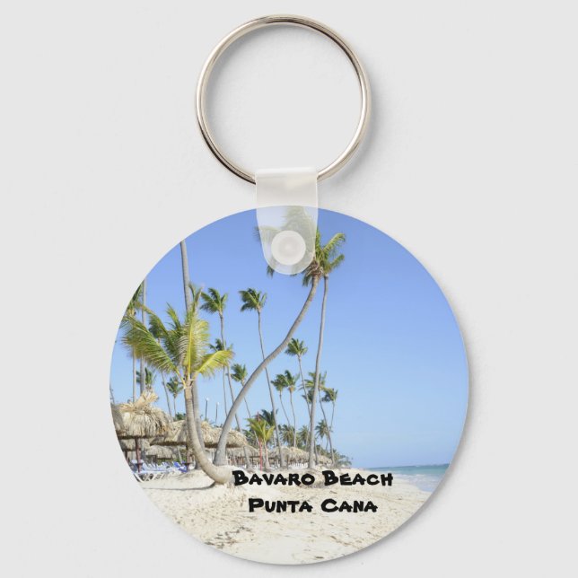 Bavaro Beach on the island of Punta Cana Keychain (Front)